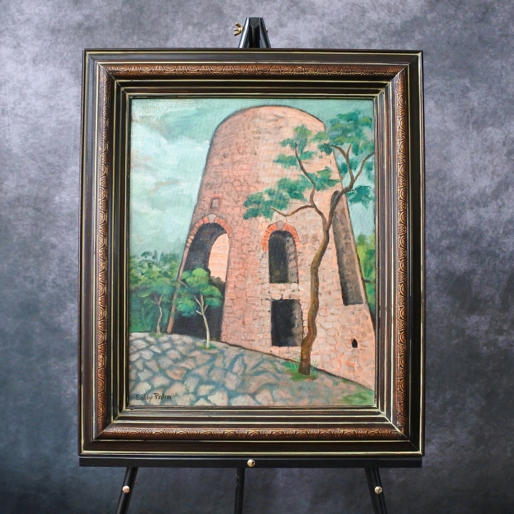 Vintage Signed Original Oil Painting Old Sugar Mill Framed Artwork